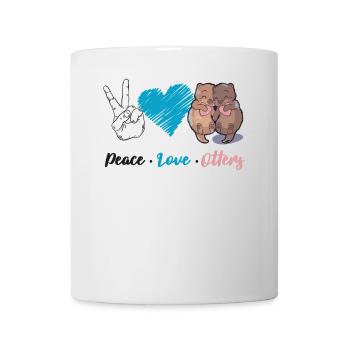 Otter Peace Love Otters - Tasse - Weiß - Vorne