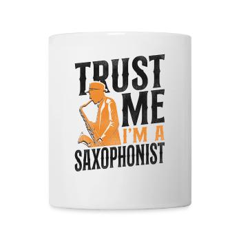 Saxophone Fais-moi confiance Je suis A - Mug blanc - blanc - Devant