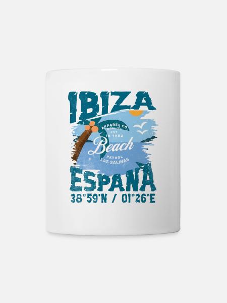 Design Vintage Plage Ibiza Espagne - Mug blanc - blanc