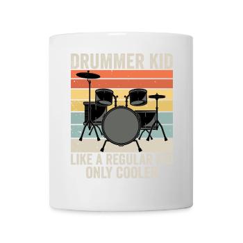 Drummer kid like a regular kid only cooler - Mug blanc - blanc - Devant