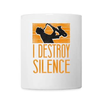 Saxophones I Destroy Silence - Mug - white - Front