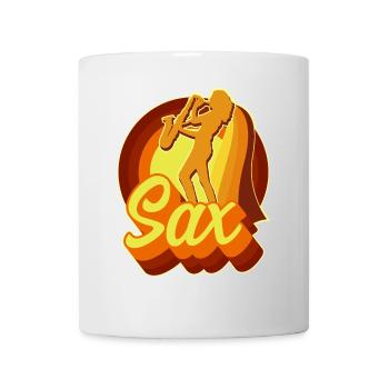 Saxophone Retro Vintage 70s Sax - Mug - white - Front