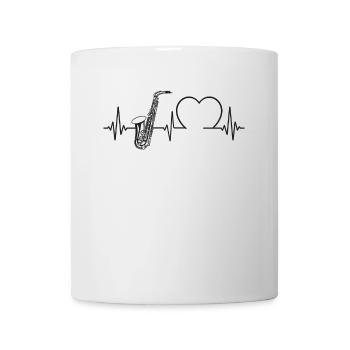Saxophone Heartbeat - Mug blanc - blanc - Devant