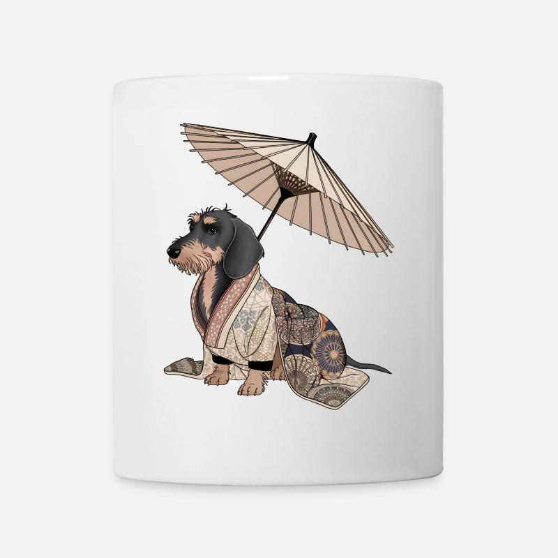 Wire-haired dachshund Dachshund Japanese styles. Dachshund - Mug - white
