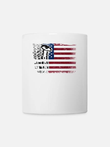 Saxophone American Flag - Tasse - Weiß
