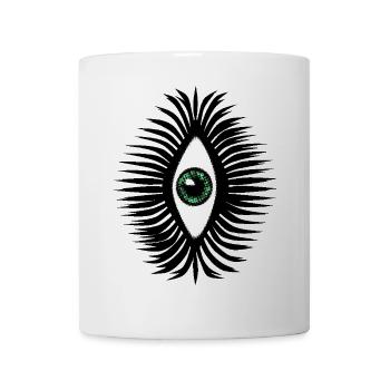 Lucky Amulet Eye Psychedelic Green Vertical - Mug - white - Front