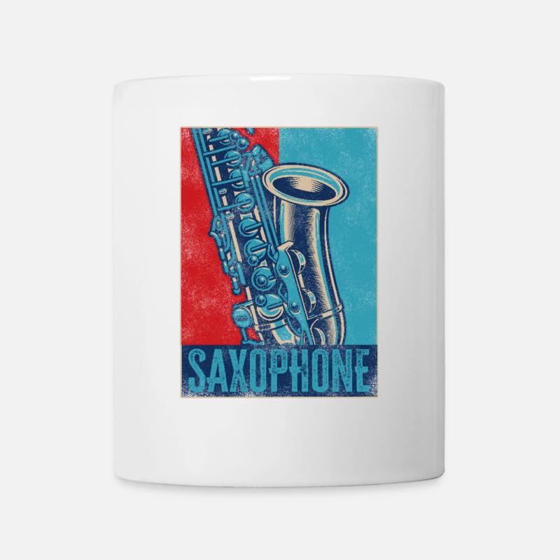 Saxophones Saxophones rétro vintage - Mug blanc - blanc