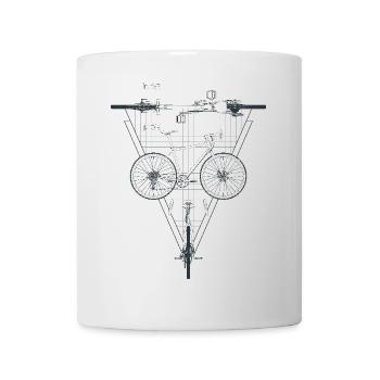 Geometric Bicycle Inside Triangle Emblem - Mug - white - Front