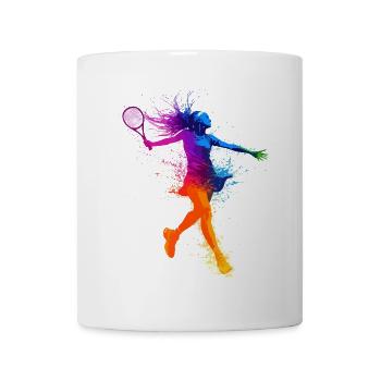 Tennisspielerin Silhouette - Tasse - Weiß - Vorne