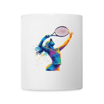 Tennisspielerin Aufschlag - Tasse - Weiß - Vorne