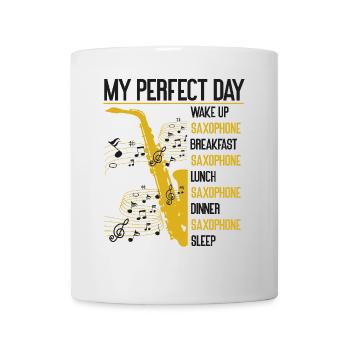 Saxophone My Perfect Day Wake Up - Mug blanc - blanc - Devant