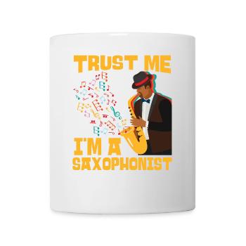 Saxophone Fais-moi confiance Je suis A - Mug blanc - blanc - Devant