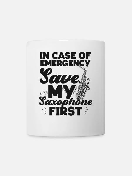 Saxophone In Case Of Emergency - Tasse - Weiß
