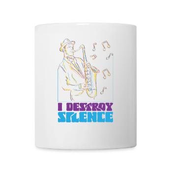 Saxophones I Destroy Silence - Mug - white - Front