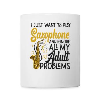 Saxophones que je veux juste jouer - Mug blanc - blanc - Devant