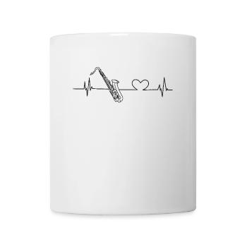 Saxophone Heartbeat - Mug blanc - blanc - Devant