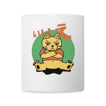 Angry Fat Cat says Nope in Japanese - Tasse - Weiß - Vorne