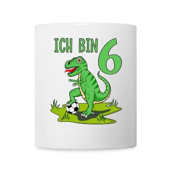 Dinosaure Rex Football 6 Anniversaire - Mug blanc - blanc - Devant