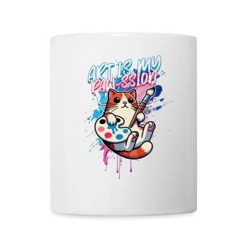 Art Is My Paw-ssion – Kreatives Katzen Design - Tasse - Weiß - Vorne