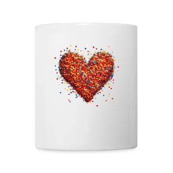Coeur de confettis - Mug blanc - blanc - Devant