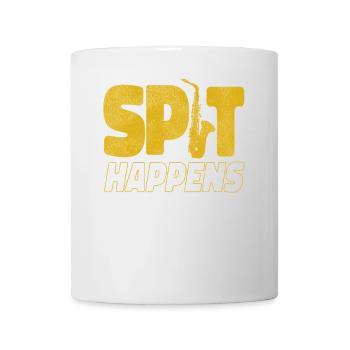 Saxophone Pun Spit Happens - Mug - white - Front