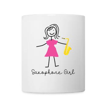 Saxophone Saxophone Girl - Tasse - Weiß - Vorne