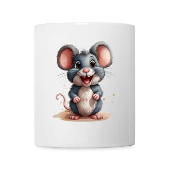 Niedliche, verrückte Maus - Tasse - Weiß - Vorne