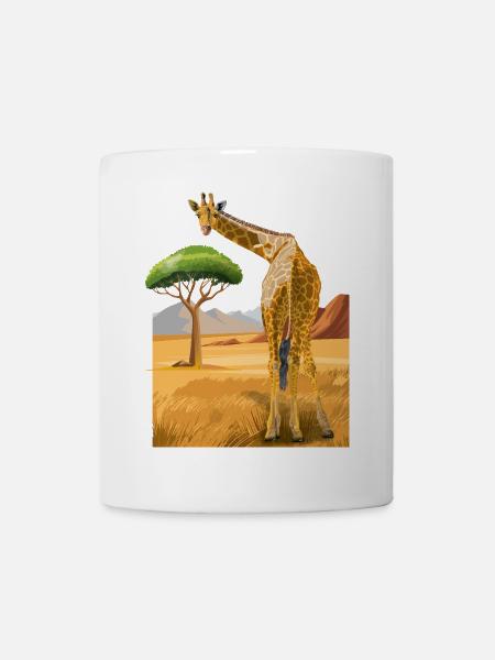 Giraffe schaut freundlich - Tasse - Weiß