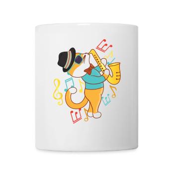 Saxophone Cat Jazz - Mug blanc - blanc - Devant