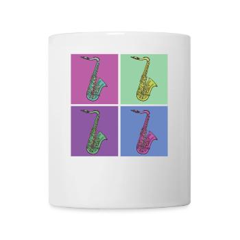 Saxophone Rétro Années 80 Années 90 Vintage - Mug blanc - blanc - Devant