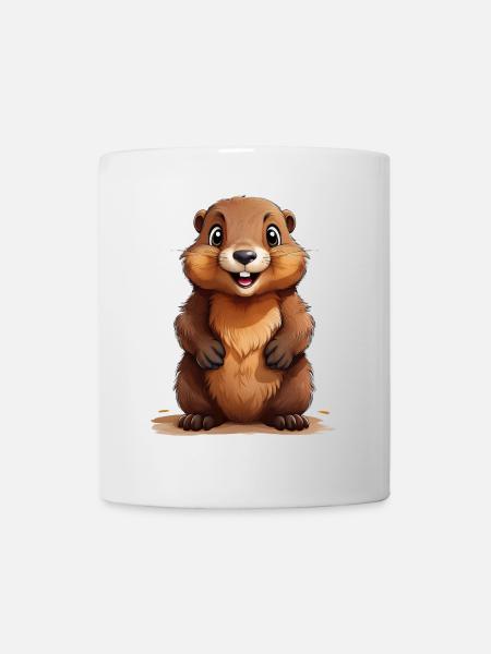 Marmotte mignonne - Mug blanc - blanc