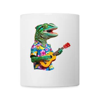 Chamäleon spielt Ukulele - Tasse - Weiß - Vorne