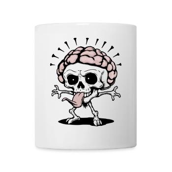 Totenkopf Gehirn - Tasse - Weiß - Vorne
