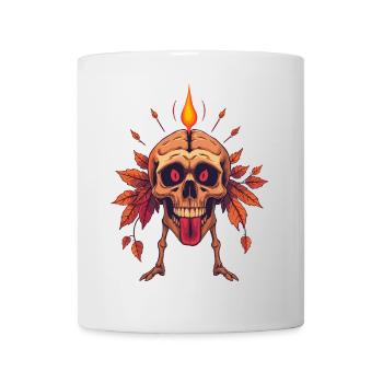 Skull with candle - Mug - white - Front