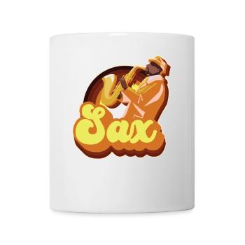 Saxophone Retro Vintage 70s Sax - Mug - white - Front
