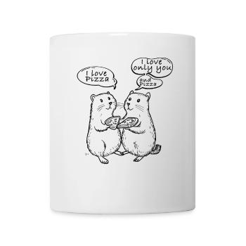 J’adore les marmottes de pizza - Mug blanc - blanc - Devant