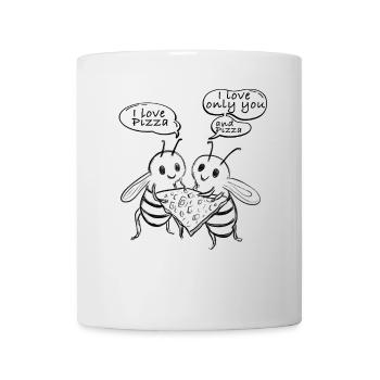 I love Pizza Bienen - Tasse - Weiß - Vorne
