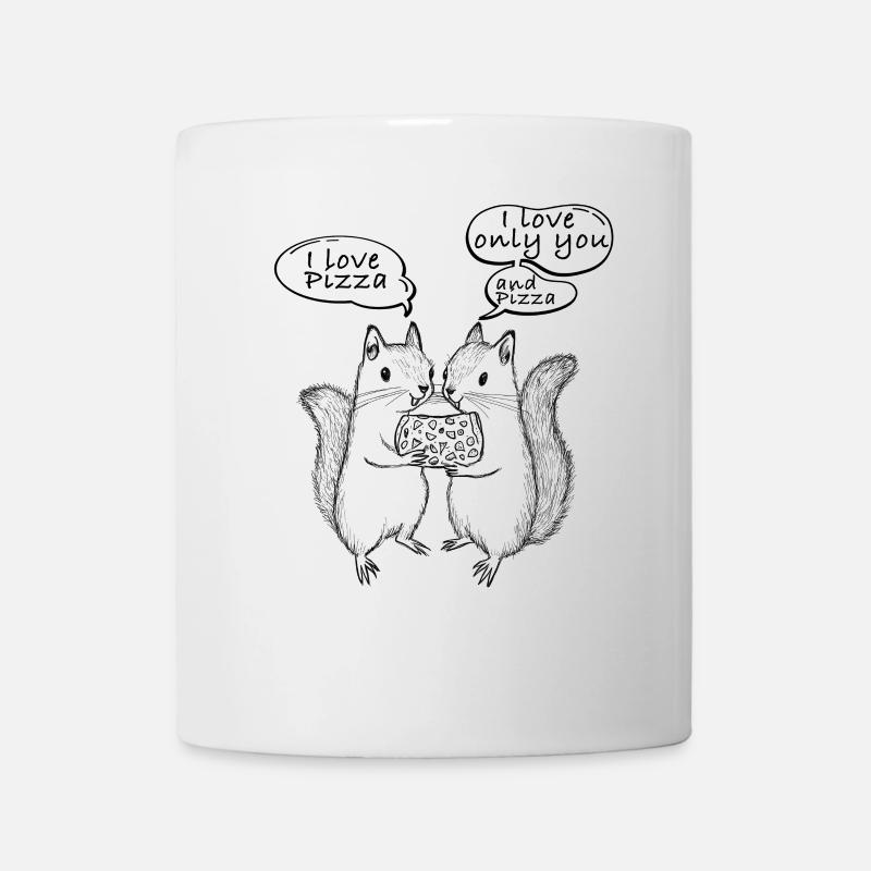 I love Pizza Eichhörnchen - Tasse - Weiß