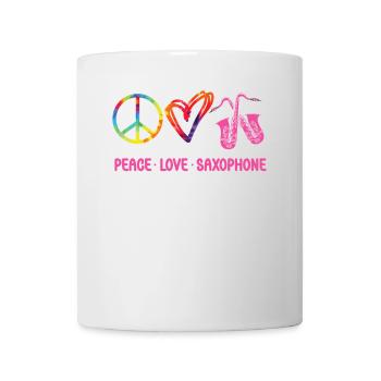 Saxophone Tie Dye Peace Love - Tasse - Weiß - Vorne