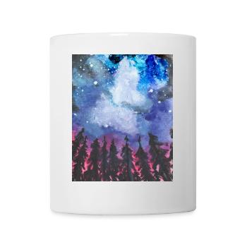 Forest at night - Mug - white - Front