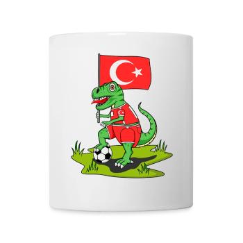 Drapeau de Turquie Dinosaure Rex Football - Mug blanc - blanc - Devant