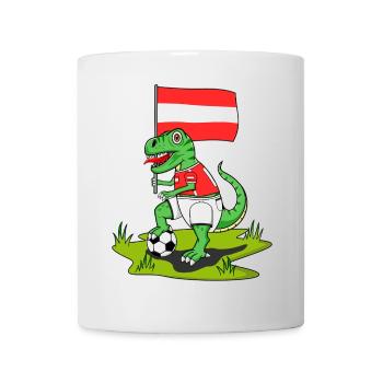 Drapeau de l’Autriche Dinosaure Rex Football - Mug blanc - blanc - Devant