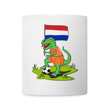 Hollande drapeau dinosaure rex football - Mug blanc - blanc - Devant