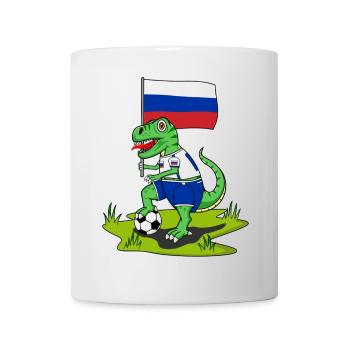 Drapeau de la Russie Dinosaure Rex Football - Mug blanc - blanc - Devant