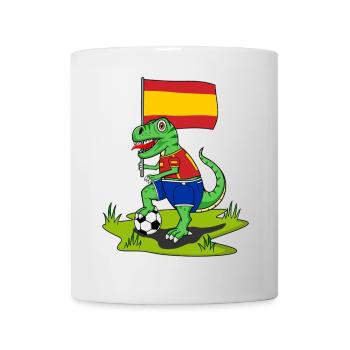 Spain Flag Dinosaur Rex Football - Mug - white - Front