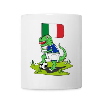 Italy Flag Dinosaur Rex Football - Mug - white - Front