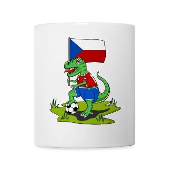 Drapeau de la République tchèque dinosaure Rex football - Mug blanc - blanc - Devant