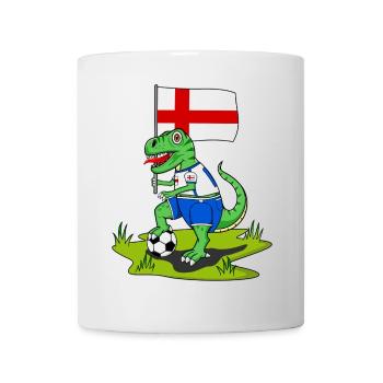 England Flagge Dinosaurier Rex Fußball  - Tasse - Weiß - Vorne