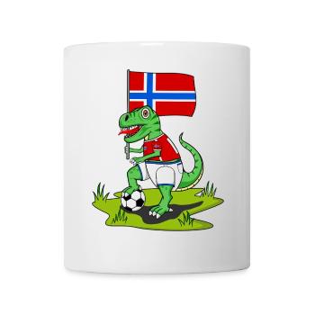 Drapeau de la Norvège Dinosaure Rex Football - Mug blanc - blanc - Devant