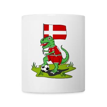 Drapeau du Danemark Dinosaure Rex Football - Mug blanc - blanc - Devant